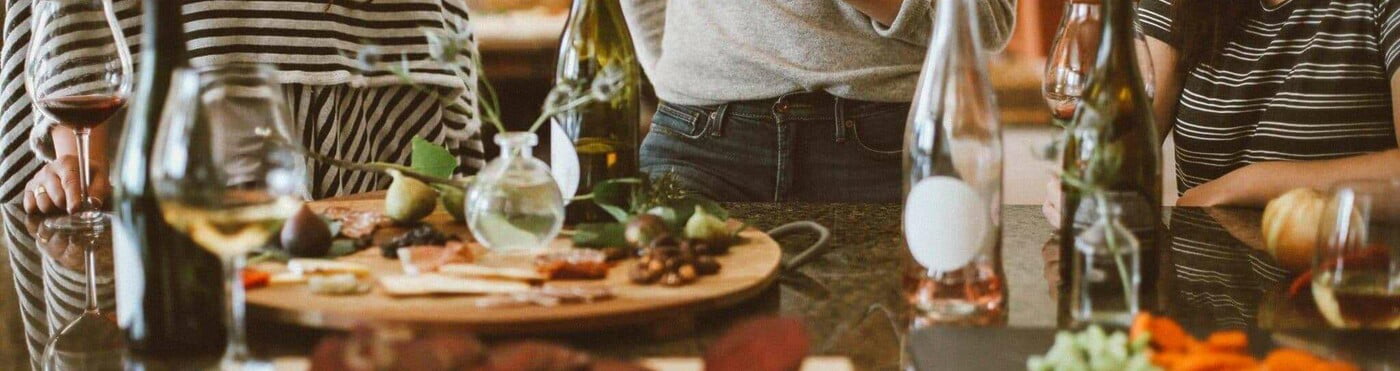 Friends at dinner party